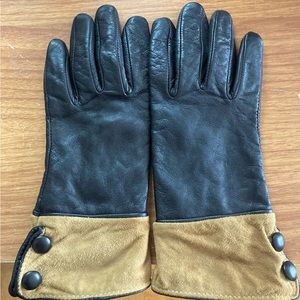 5$ w/ purchase of other item Lauer Leather Gloves Black and Tan Small